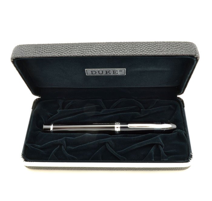 Duke 911 Shark Fountain Pen - Black Cap and Barrel, Fine (New in